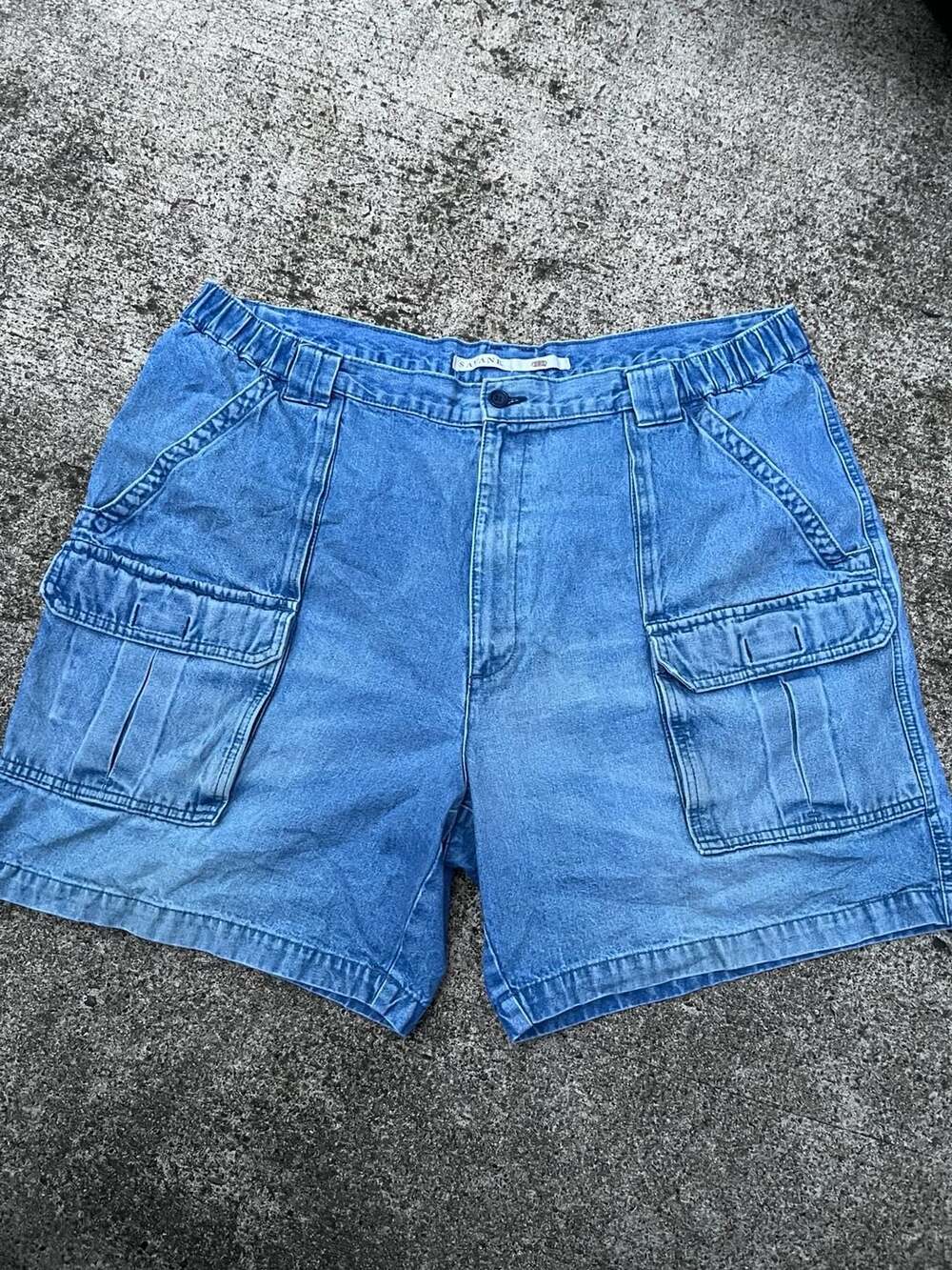 Z- Savane Cargo Jean Shorts Size W40 Blue Denim